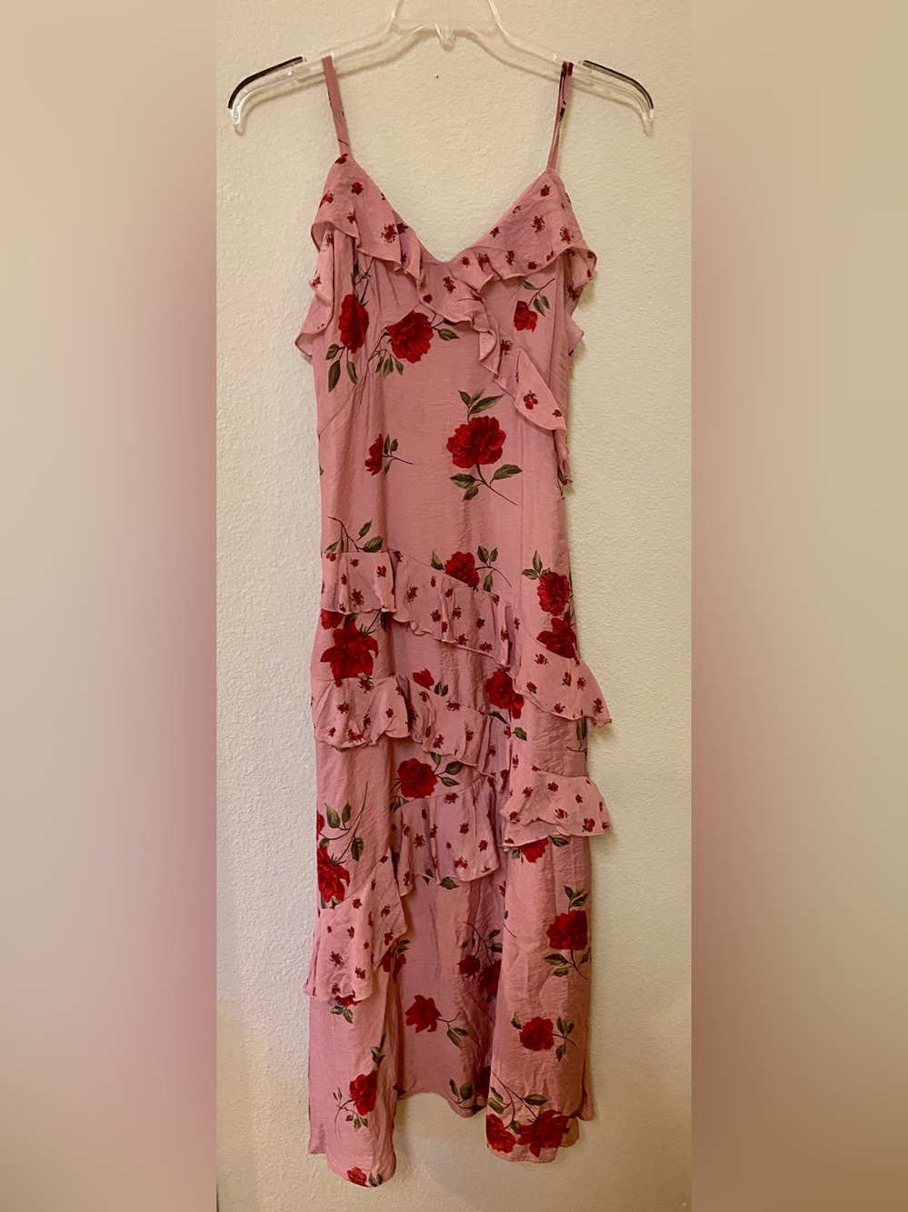 Jessica Simpson Floral Ruffle Maxi Dress in Dusty Rose - Size XL - NWT! - Picture 2 of 6